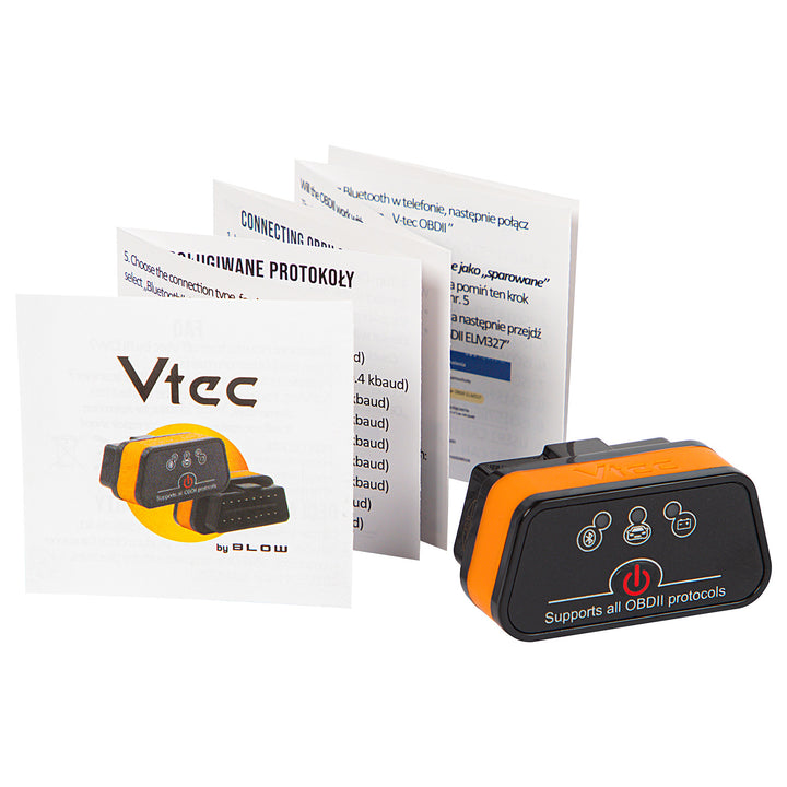 Vtec iTRON Blow OBD2 diagnosztikai interfész, Bluetooth 4.0, vezeték nélküli kommunikáció az autó fedélzeti számítógépével, kiváló kompatibilitás, 58-660#