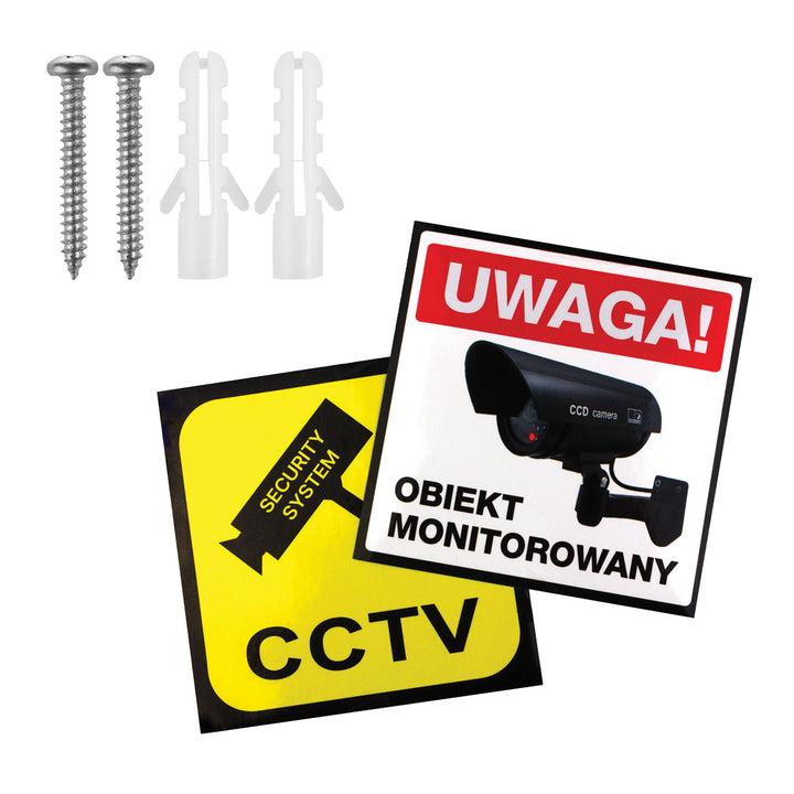 DC2300-as kupola alakú kamera-imitáció villogó LED-del, 2 db + 6 db Varta Industrial AA elem