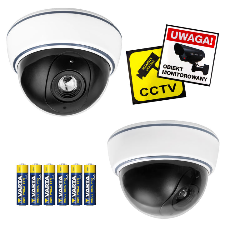 DC2300-as kupola alakú kamera-imitáció villogó LED-del, 2 db + 6 db Varta Industrial AA elem
