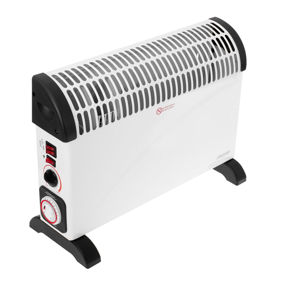 Konvektoros fűtőtest, elektromos, termosztáttal, 2000 W, 24 órás időzítő, fehér, 150 cm-es kábel, Mesko, MS 7741W