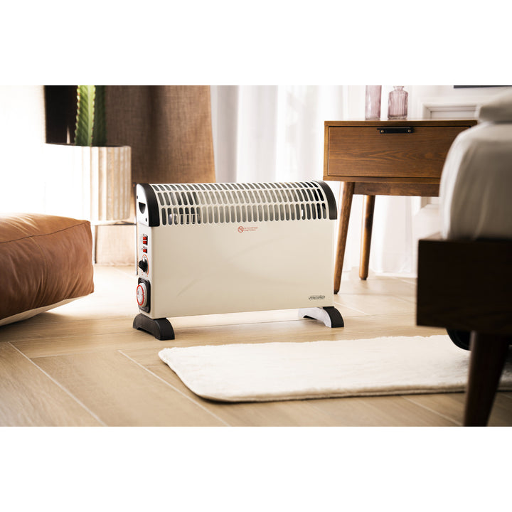 Konvektoros fűtőtest, elektromos, termosztáttal, 2000 W, 24 órás időzítő, fehér, 150 cm-es kábel, Mesko, MS 7741W