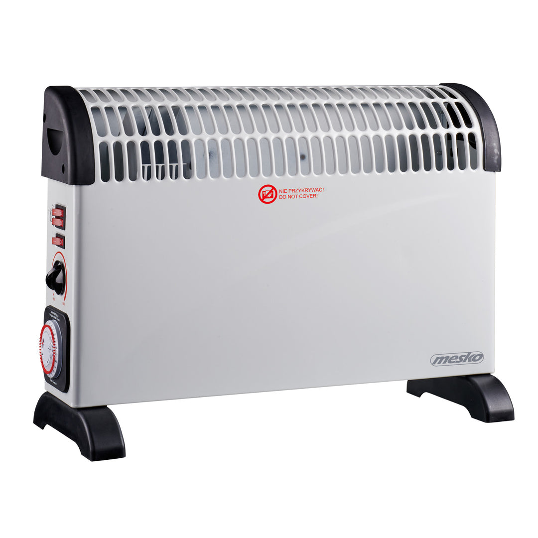 Konvektoros fűtőtest, elektromos, termosztáttal, 2000 W, 24 órás időzítő, fehér, 150 cm-es kábel, Mesko, MS 7741W