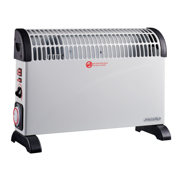 Konvektoros fűtőtest, elektromos, termosztáttal, 2000 W, 24 órás időzítő, fehér, 150 cm-es kábel, Mesko, MS 7741W