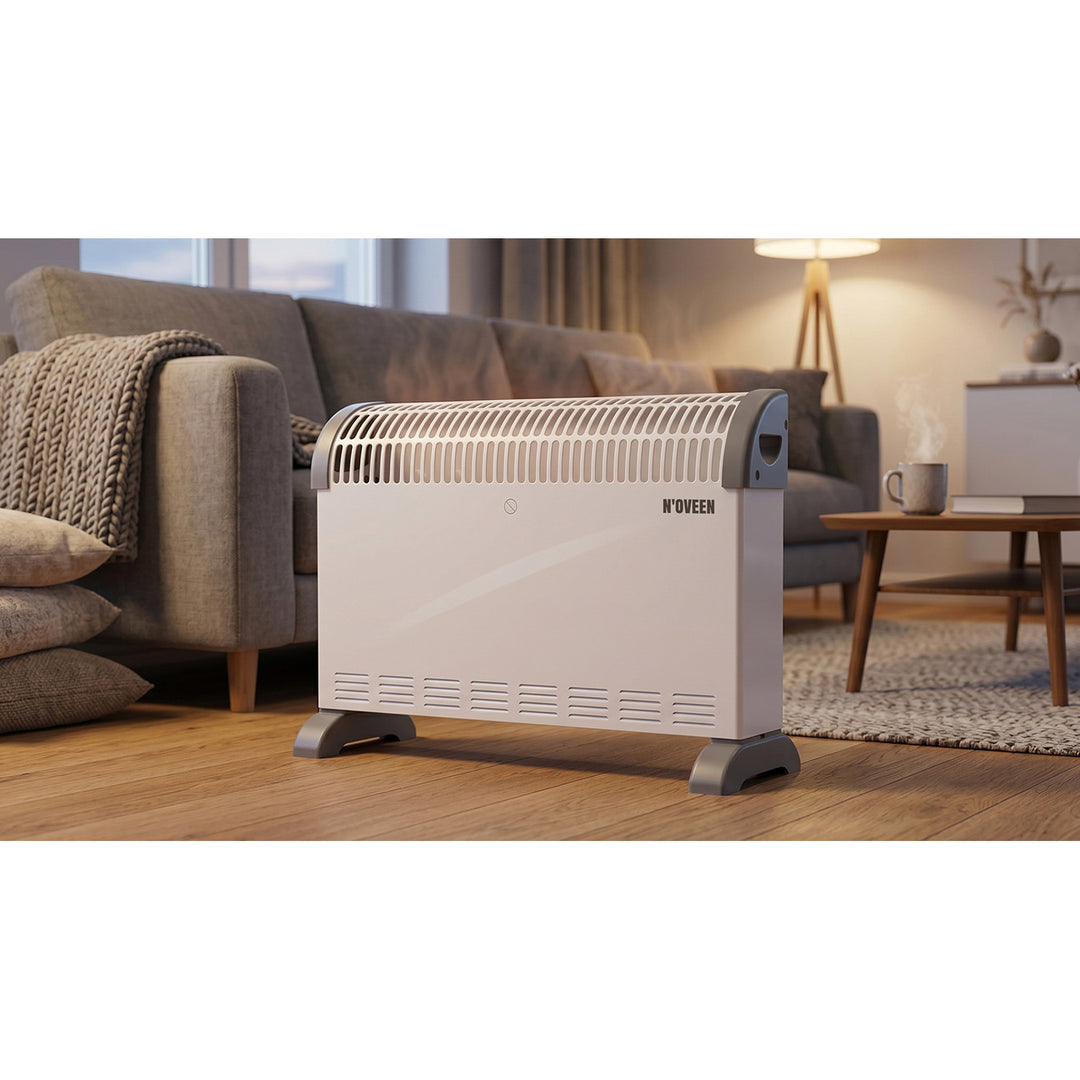 Konvektoros fűtőtest, elektromos, 2000 W, termosztáttal, fehér, Noveen