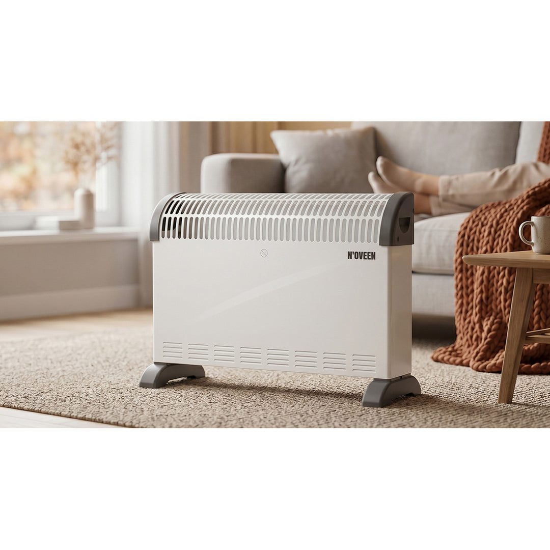 Konvektoros fűtőtest, elektromos, 2000 W, termosztáttal, fehér, Noveen
