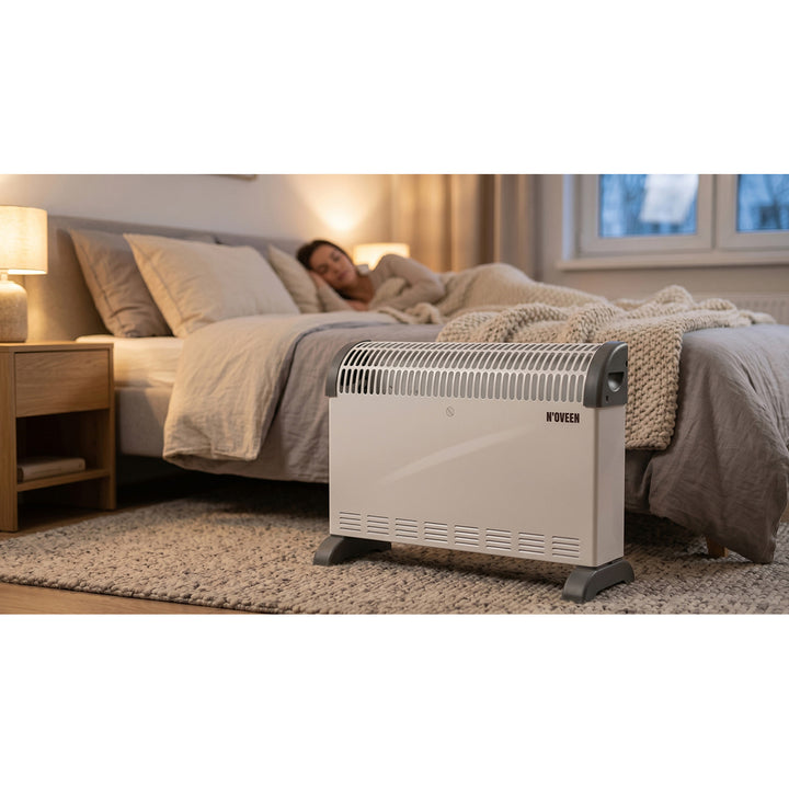 Konvektoros fűtőtest, elektromos, 2000 W, termosztáttal, fehér, Noveen