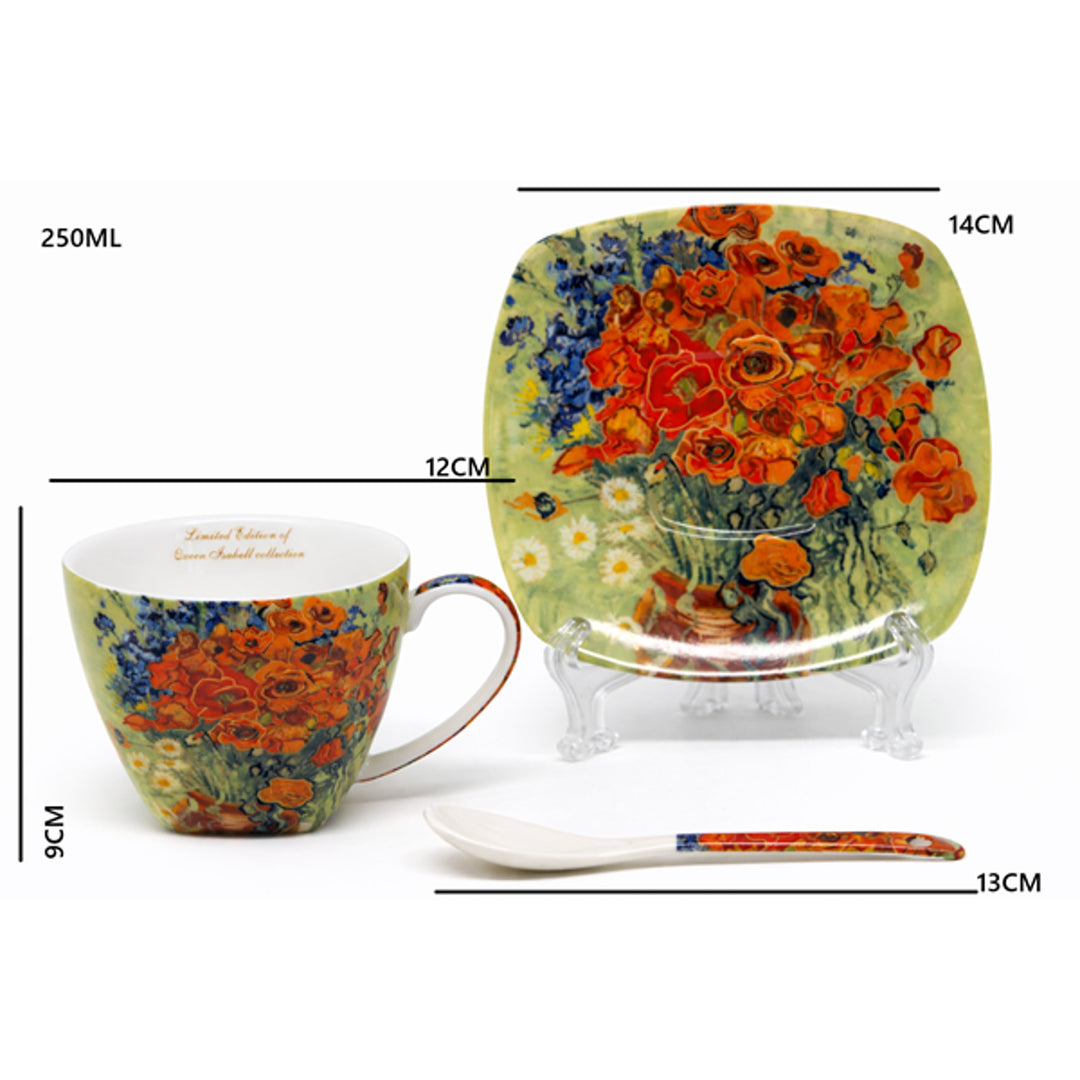 Van Gogh Maki porceláncsészék, 2x250 ml, 2 darabos szett, Queen Isabell
