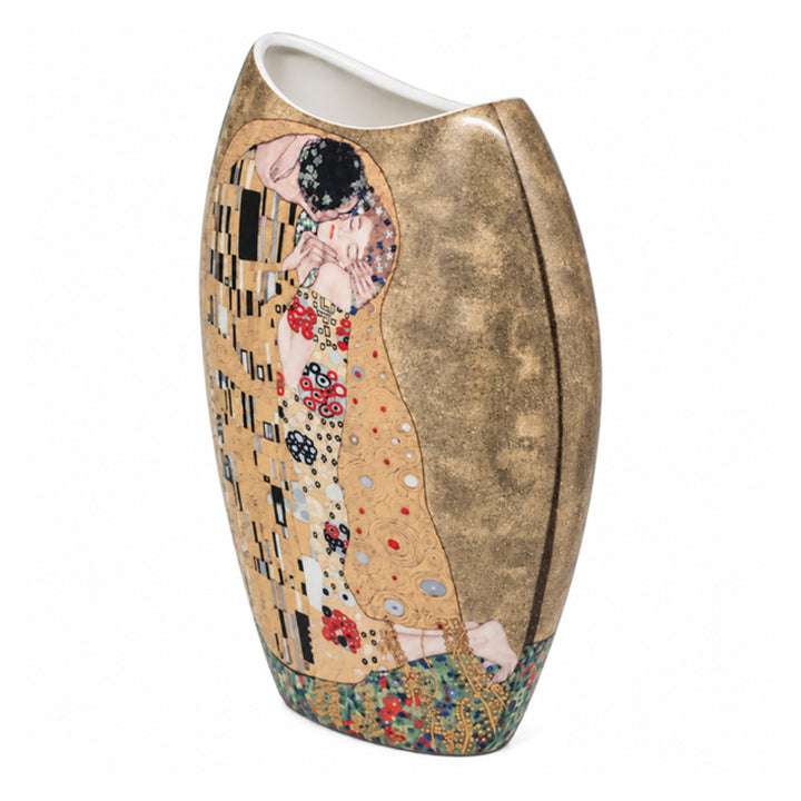 Porcelán váza ajándékdobozban, a Klimt „A csók” kollekcióból