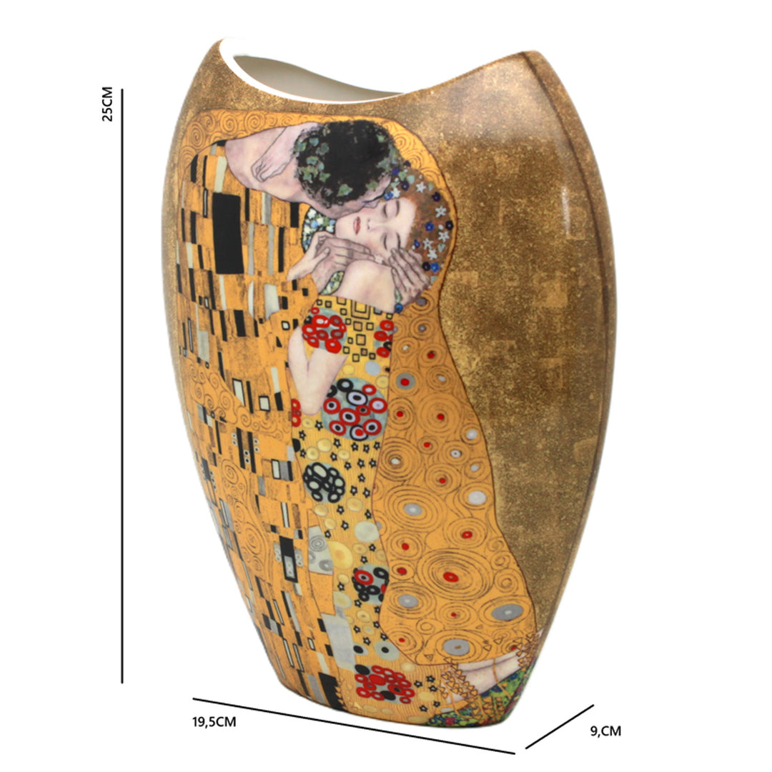 Porcelán váza ajándékdobozban, a Klimt „A csók” kollekcióból