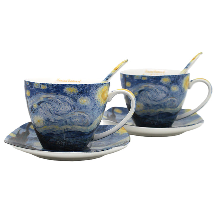 Van Gogh „Csillagos éjszaka” porceláncsészék, 2x250 ml, 2 darabos szett, Queen Isabell