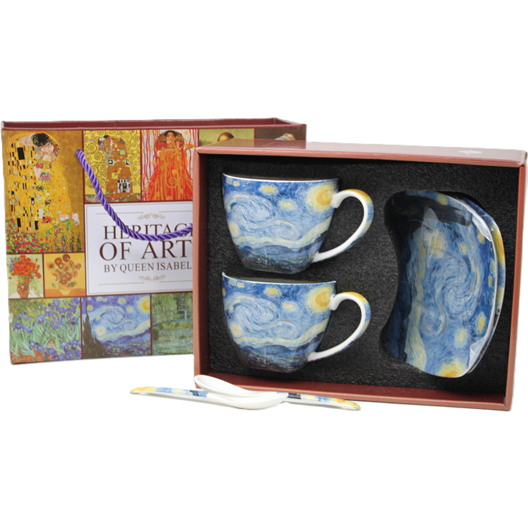 Van Gogh „Csillagos éjszaka” porceláncsészék, 2x250 ml, 2 darabos szett, Queen Isabell