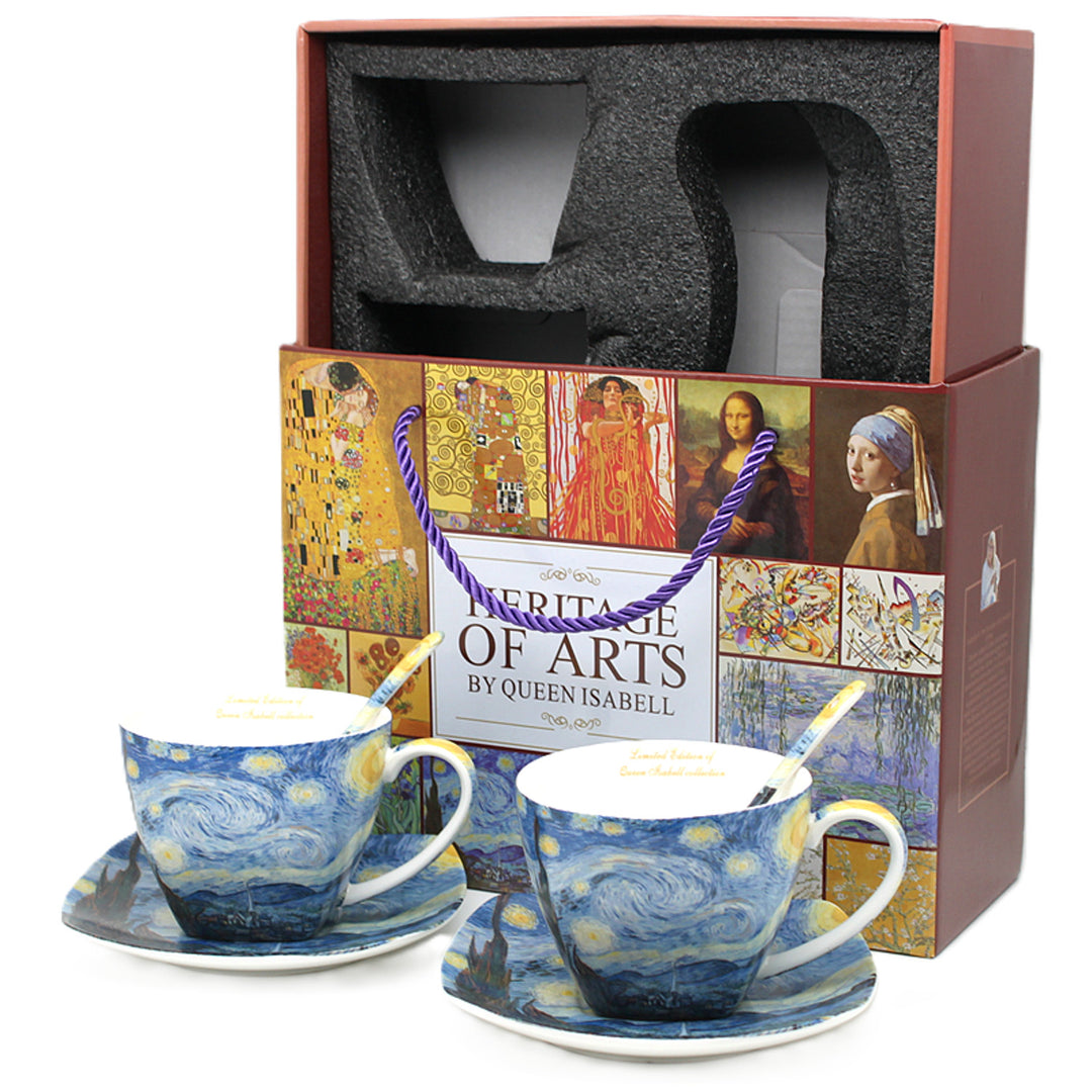 Van Gogh „Csillagos éjszaka” porceláncsészék, 2x250 ml, 2 darabos szett, Queen Isabell