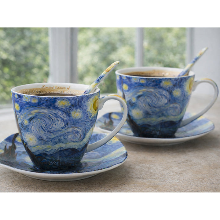 Van Gogh „Csillagos éjszaka” porceláncsészék, 2x250 ml, 2 darabos szett, Queen Isabell