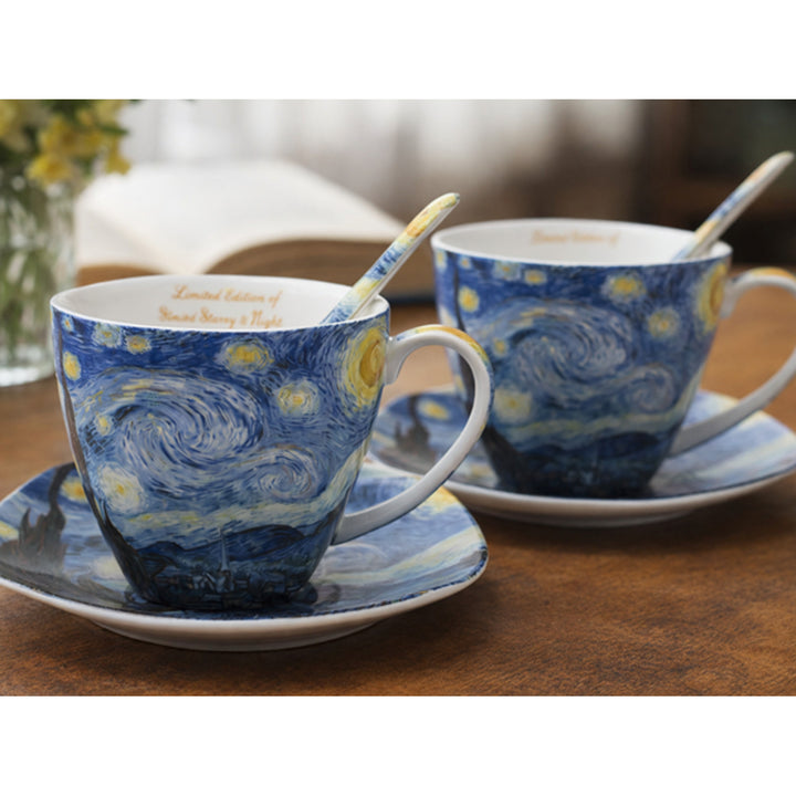 Van Gogh „Csillagos éjszaka” porceláncsészék, 2x250 ml, 2 darabos szett, Queen Isabell