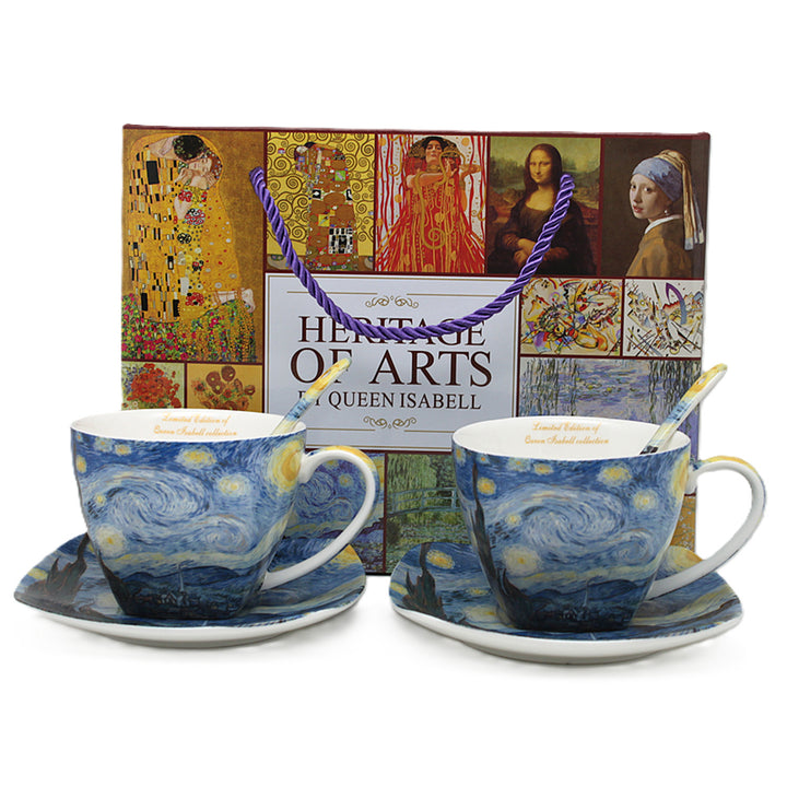Van Gogh „Csillagos éjszaka” porceláncsészék, 2x250 ml, 2 darabos szett, Queen Isabell