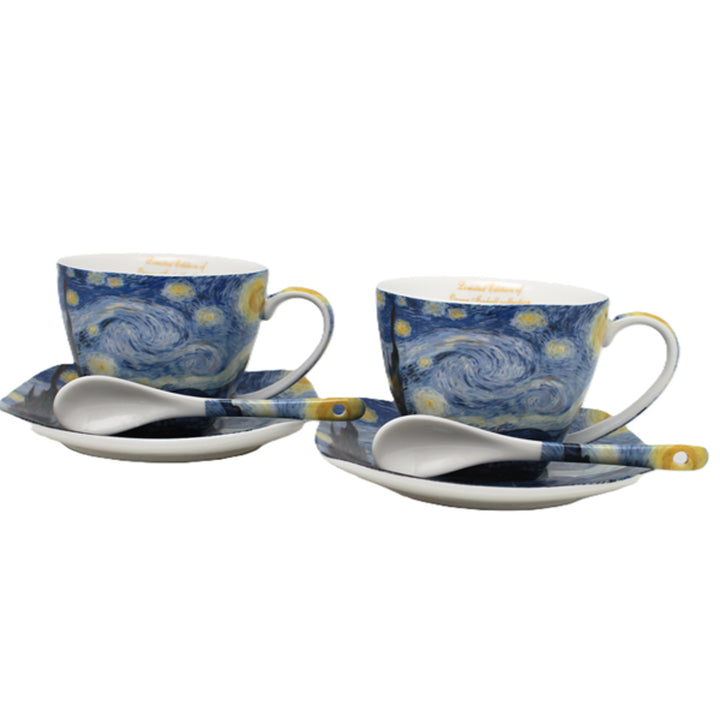 Van Gogh „Csillagos éjszaka” porceláncsészék, 2 db × 250 ml, szett, Queen Isabell