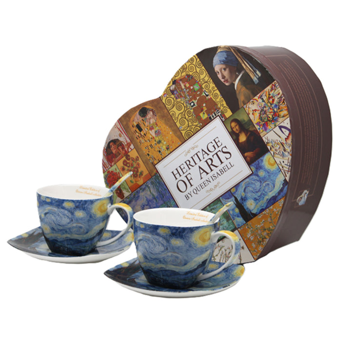 Van Gogh „Csillagos éjszaka” porceláncsészék, 2 db × 250 ml, szett, Queen Isabell
