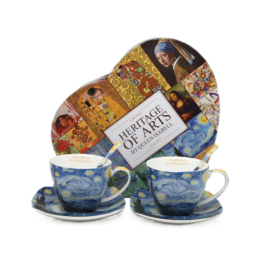 Van Gogh „Csillagos éjszaka” porceláncsészék, 2 db × 250 ml, szett, Queen Isabell