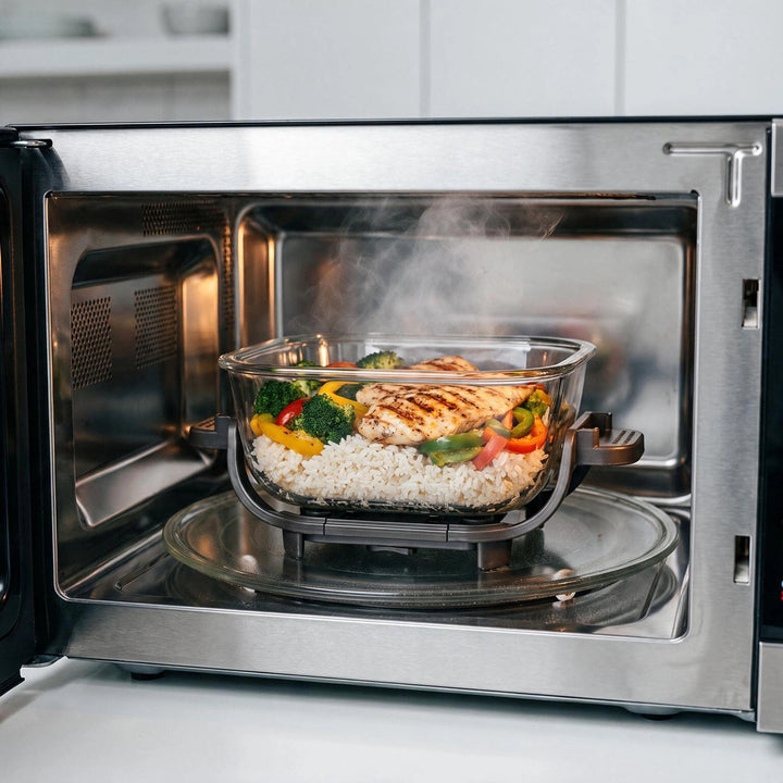 LOVIO PureFry Ultra Crisp LVAF003BK olajmentes légsütő, 4 l + 1,5 l, 1550 W, fekete, üveg edényekkel
