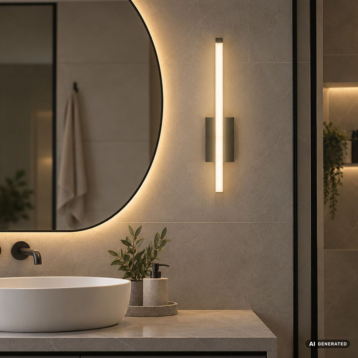 Tilmann beltéri falilámpa, gunmetal, 10 W-os LED, 550 lm, 4000 K, magasság: 36 cm, IP44, érintésvezérelt, 75 000