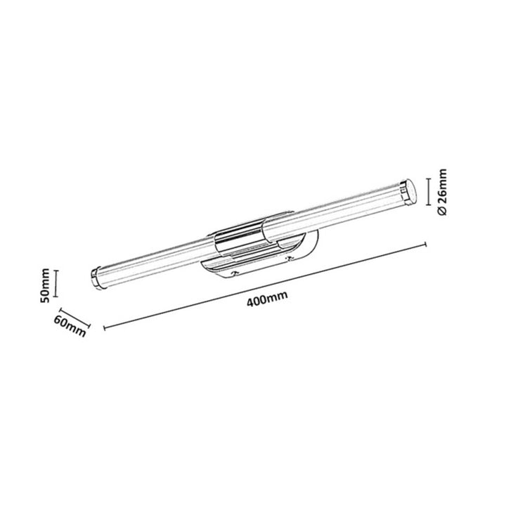 Tenebra beltéri falilámpa, LED 6 W, 730 lm, 4000 K, hossz: 40 cm, IP44, króm, 75094