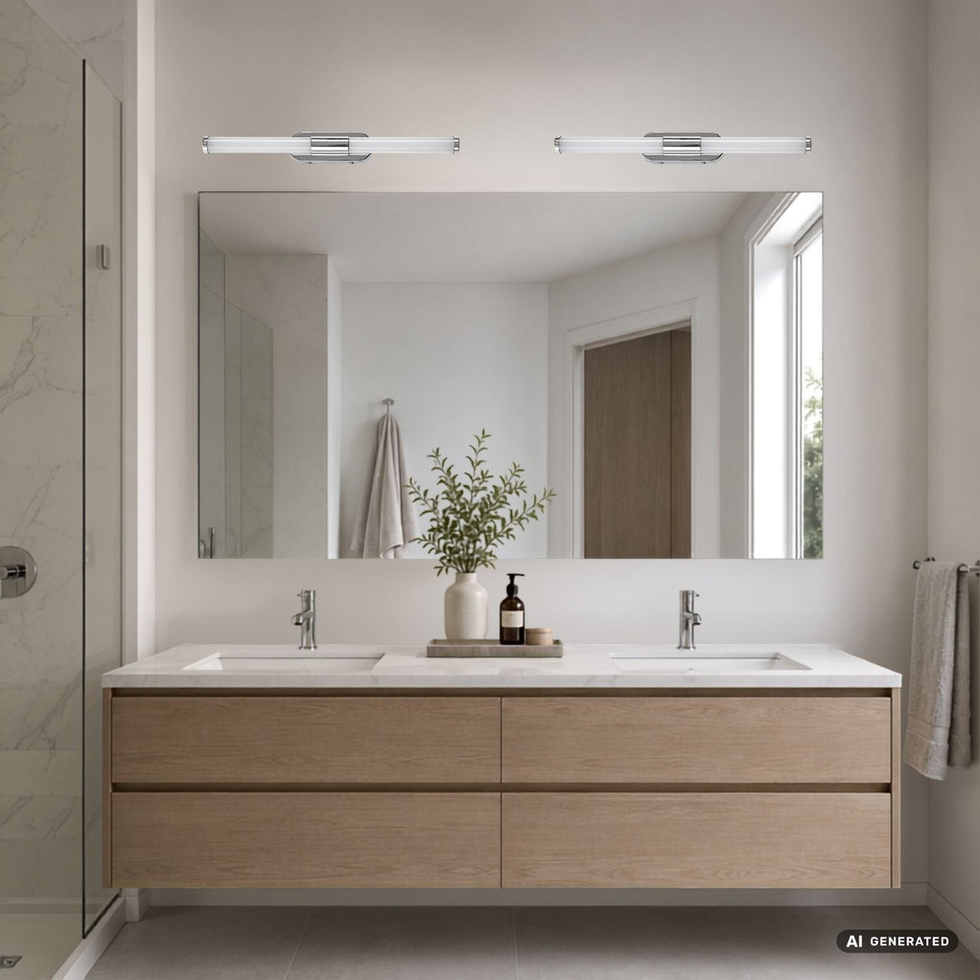 Tenebra beltéri falilámpa, LED 6 W, 730 lm, 4000 K, hossz: 40 cm, IP44, króm, 75094