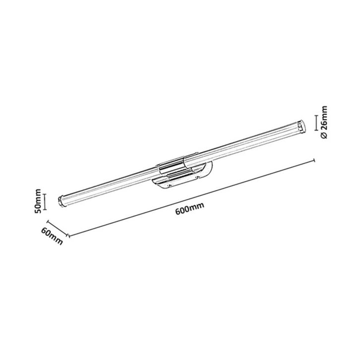 Tenebra beltéri falilámpa, 8 W-os LED, 1000 lm, 4000 K, hossza 60 cm, IP44, króm, 75095