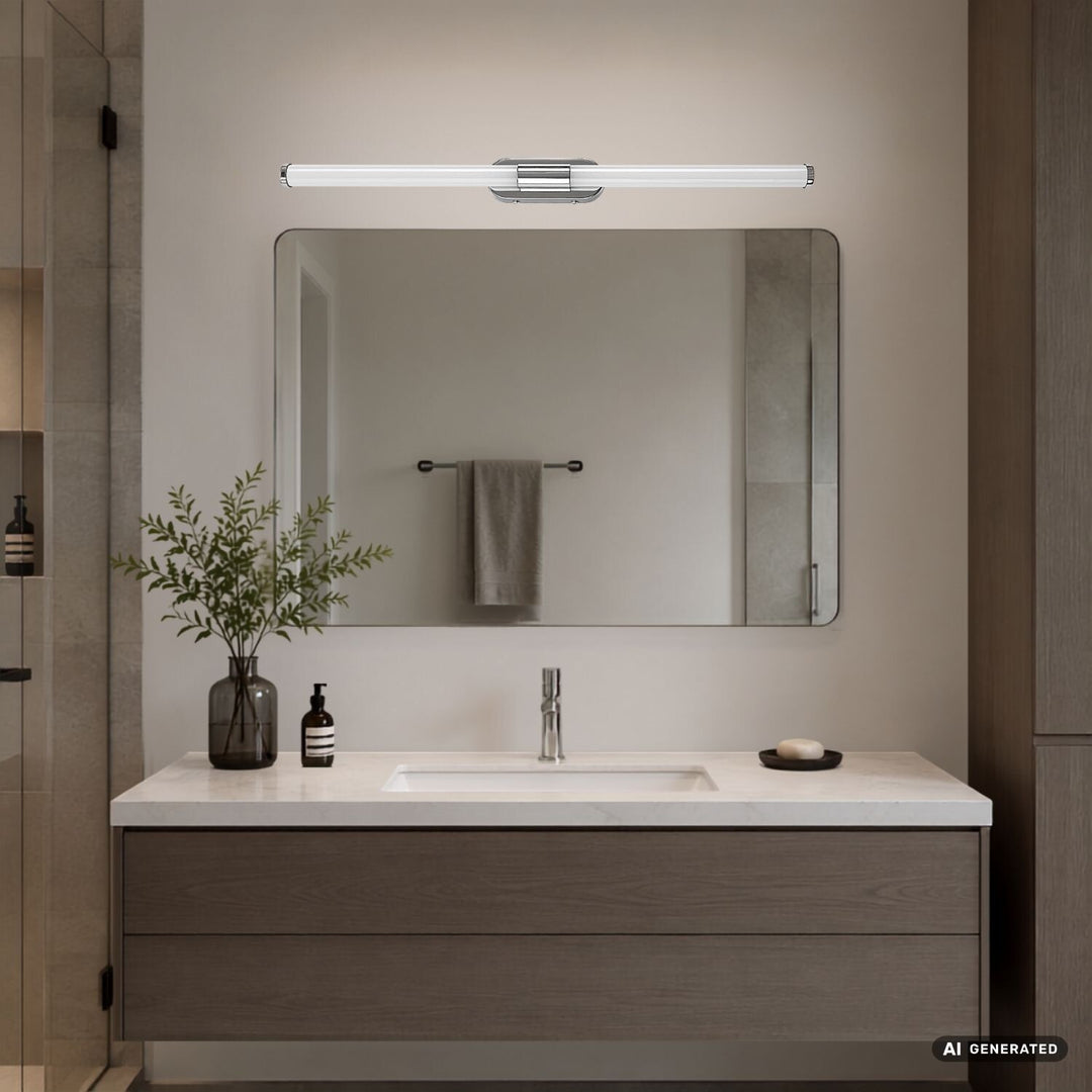 Tenebra beltéri falilámpa, 8 W-os LED, 1000 lm, 4000 K, hossza 60 cm, IP44, króm, 75095