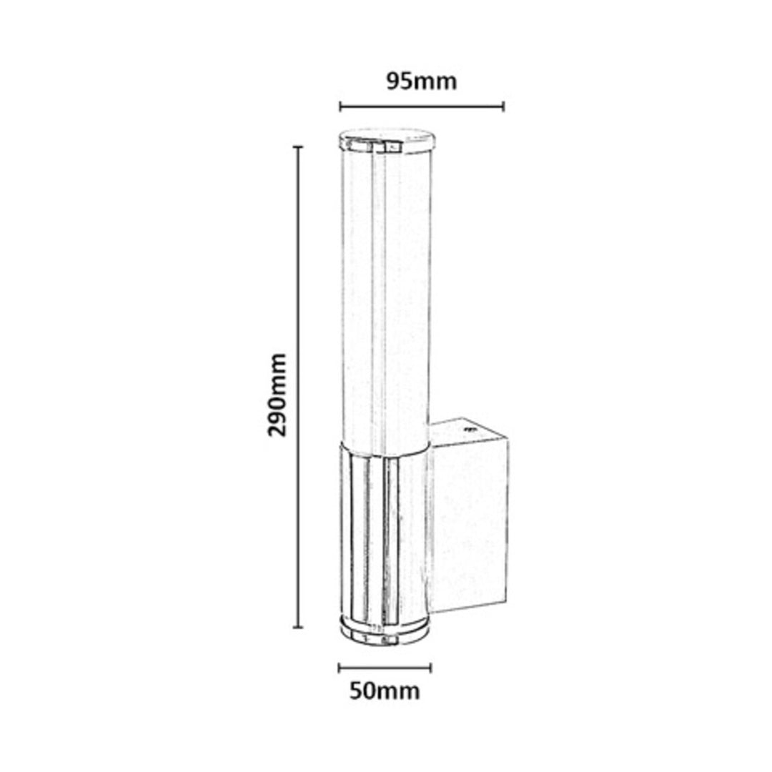 Tenero beltéri falilámpa, LED 6 W, 4000 K, 600 lm, magasság 29 cm, króm, IP44, 75100