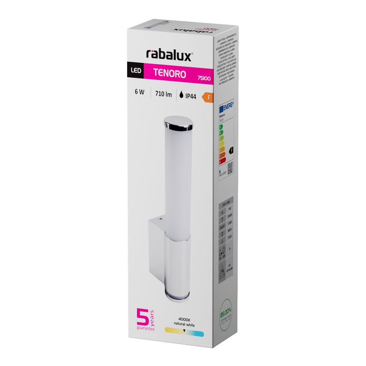 Tenero beltéri falilámpa, LED 6 W, 4000 K, 600 lm, magasság 29 cm, króm, IP44, 75100