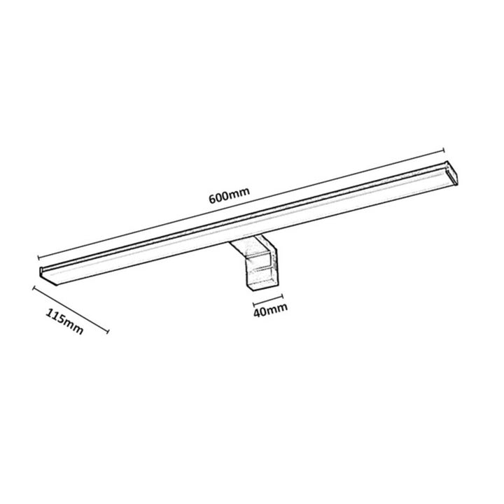 Fürdőszobai falilámpa, Seyra, LED 12 W, 4000 K, 910 lm, hossz: 60 cm, fekete, IP44, 75113
