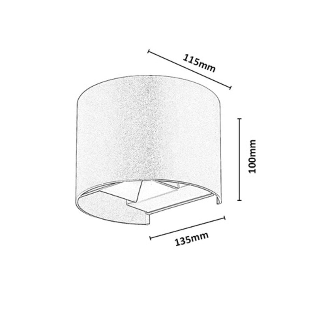 Külső falilámpa, Virna, 5 W-os LED, 420 lm, színhőmérséklet: 2700, 4000, 6500 K, IP54, szürke-bézs, 77217