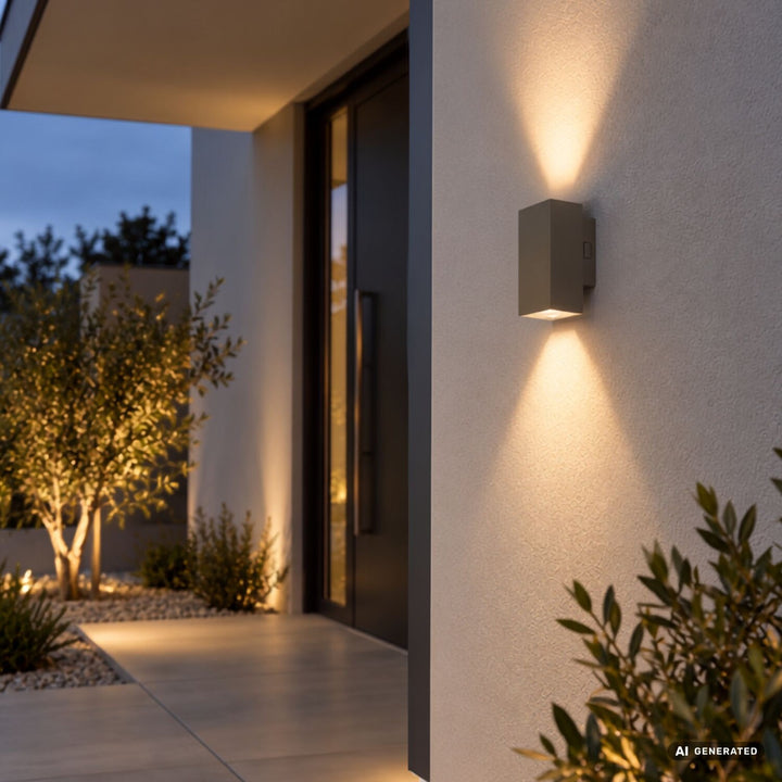 Külső falilámpa, Urfa, LED 18 W, 1800 lm, színhőmérséklet 2700, 4000, 6500 K, magasság 16 cm, IP65, szürke-bézs, 77215