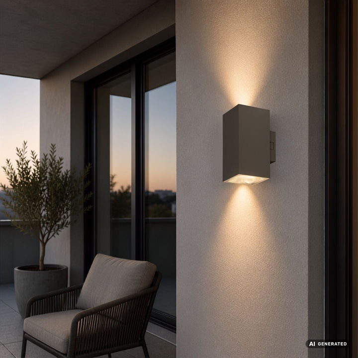 Külső falilámpa, Urfa, LED 18 W, 1800 lm, színhőmérséklet 2700, 4000, 6500 K, magasság 16 cm, IP65, szürke-bézs, 77215