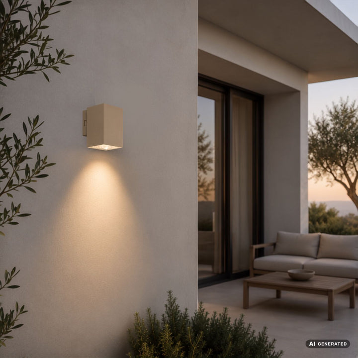 Külső falilámpa, Urfa, LED 9 W, 900 lm, színhőmérséklet 2700, 4000, 6500 K, magasság 11,5 cm, IP65, szürke-bézs, 77216