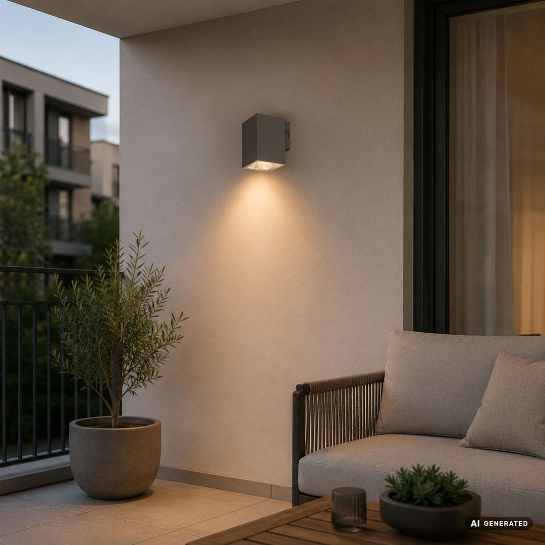 Külső falilámpa, Urfa, LED 9 W, 900 lm, színhőmérséklet 2700, 4000, 6500 K, magasság 11,5 cm, IP65, szürke-bézs, 77216