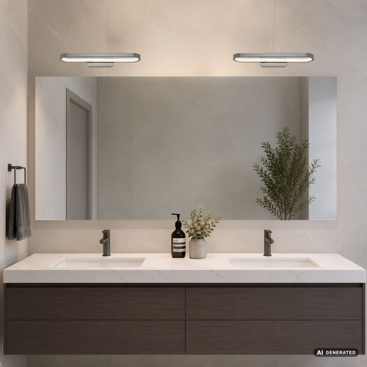 Fürdőszobai falilámpa, Odran, LED 15 W, 1200 lm, 4000 K, hossz: 40 cm, gunmetal, IP44, 75114