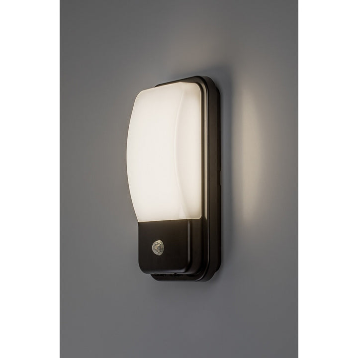 Külső falilámpa, Matzen, LED 20 W, 1860 lm, 4000 K, magasság 30 cm, IP65, fekete, PIR-érzékelővel, 77233