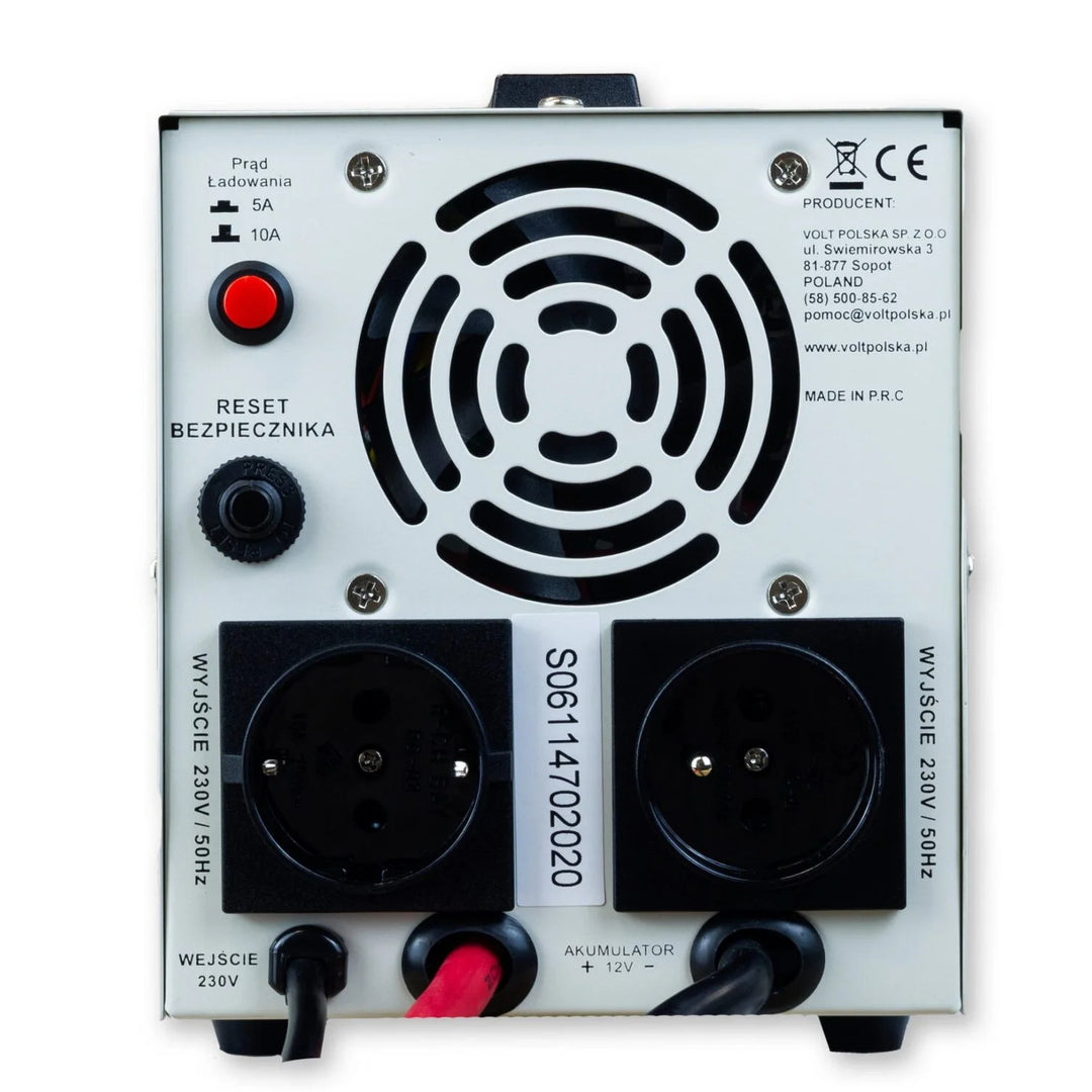 Sinus Pro 800 E vészáramellátó, 12/230 V, állandó teljesítmény 500 W, teljes teljesítmény 800 VA, 3SP080012E