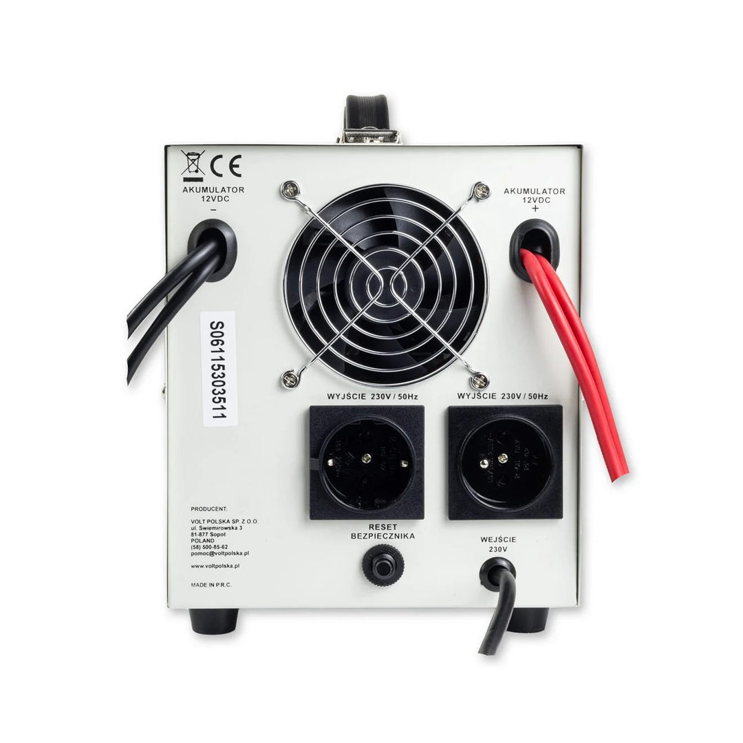 Sinus Pro 1500 E vészáramellátó, 12/230 V, állandó teljesítmény 1050 W, teljes teljesítmény 1500 VA, 3SP091512E