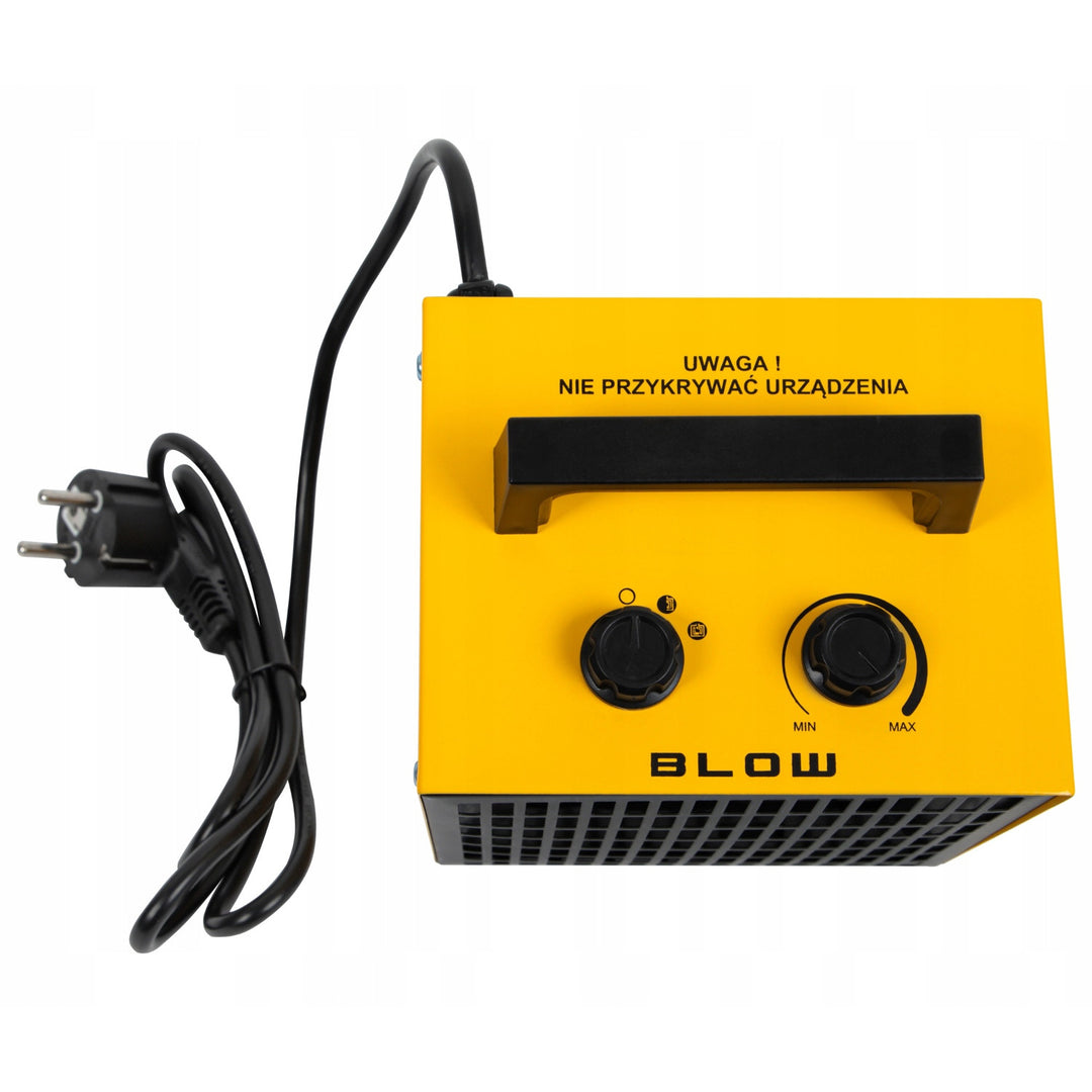 Blow fűtőberendezés, 2000 W teljesítmény, 2 fűtési fokozat, szabályozható termosztát, túlmelegedés elleni védelem, 44-904#