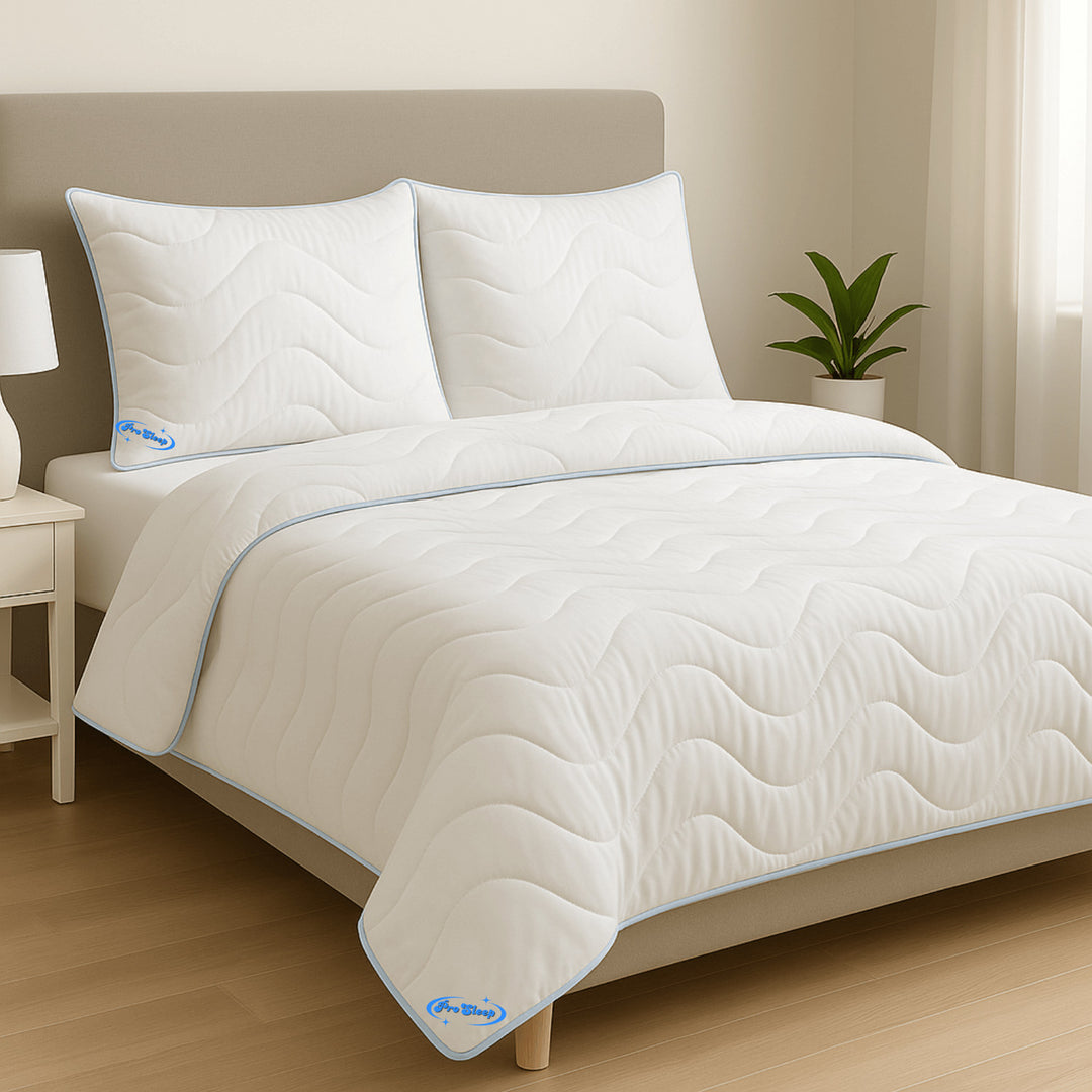 200x200 cm-es antiallergén, steppelt téli paplan + 2 db ProSleep párna