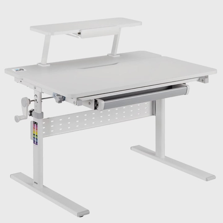 Ergo Office gyermek íróasztal, állítható magasságú, szürke, max 40kg,900x600mm, ER-483
