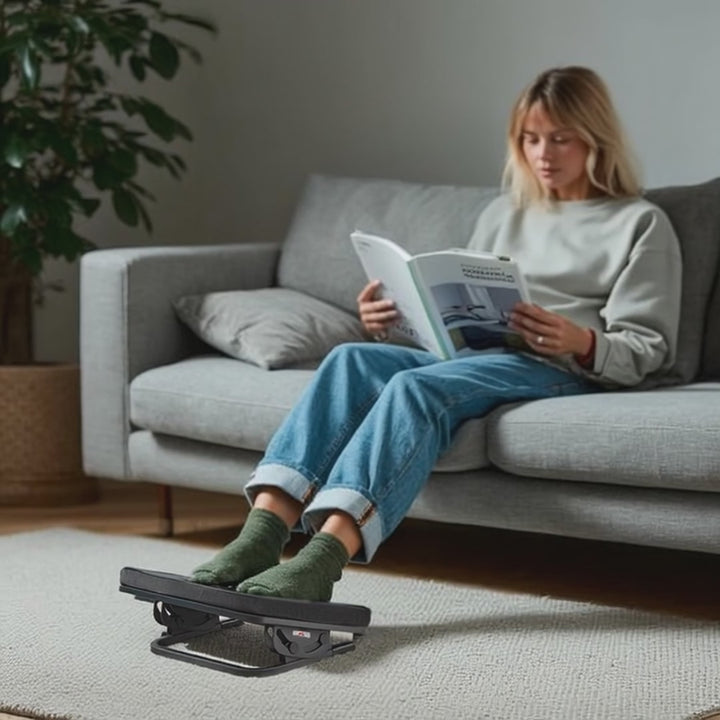 Maclean ergonomikus lábtartó, lábtámasz, fokozatmentesen állítható szög, kivehető párna, MC-460