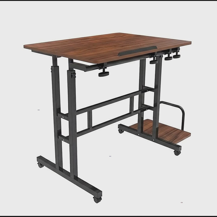 Maclean mobil laptop asztal, fekete, 80x60cm-es lap, 50kg max, magasságállítás 67-115 cm, MC-124 B